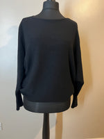 PEARL BACK BATWING KNIT BLACK