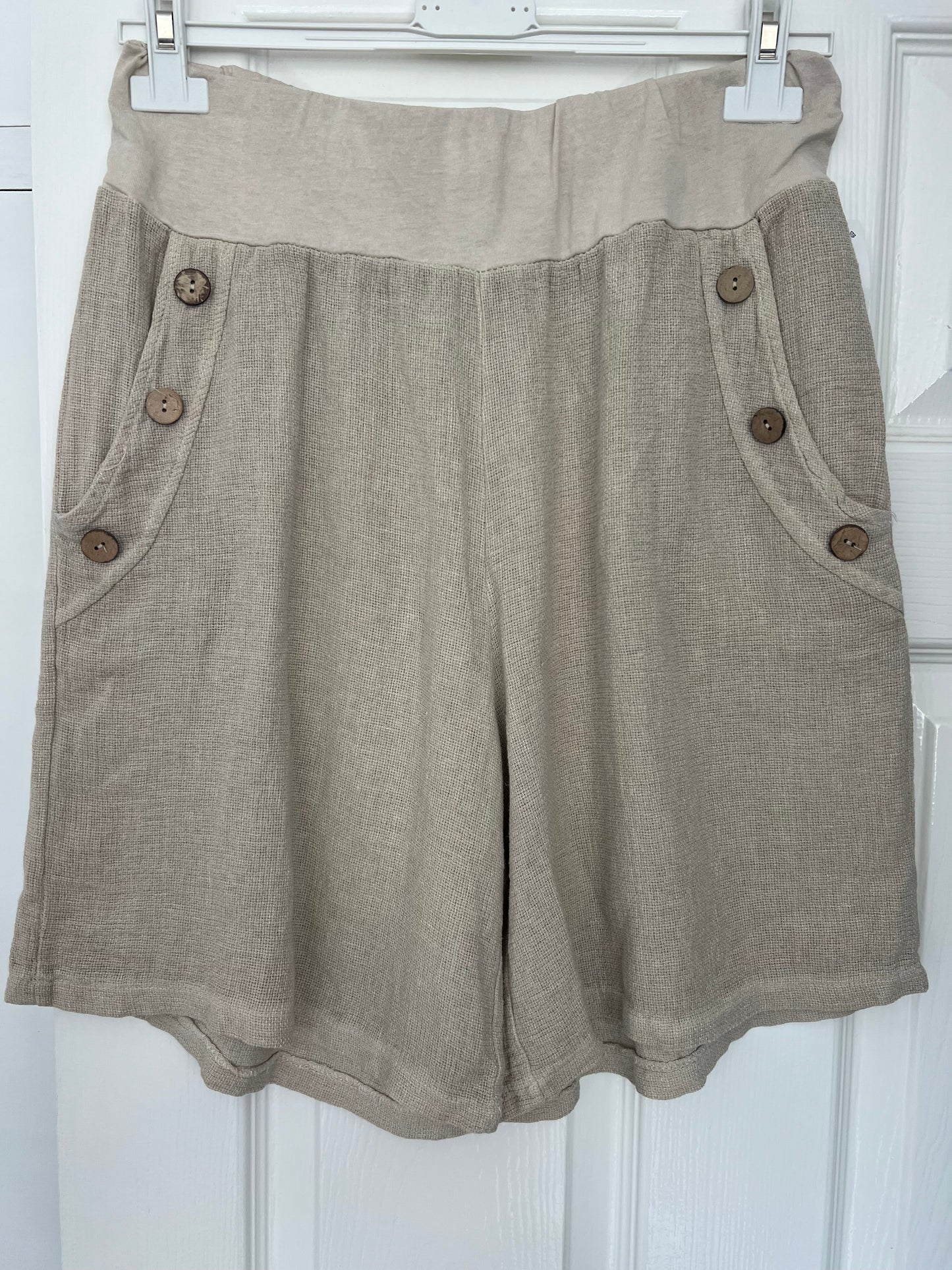 WASHED LINEN SHORTS STONE