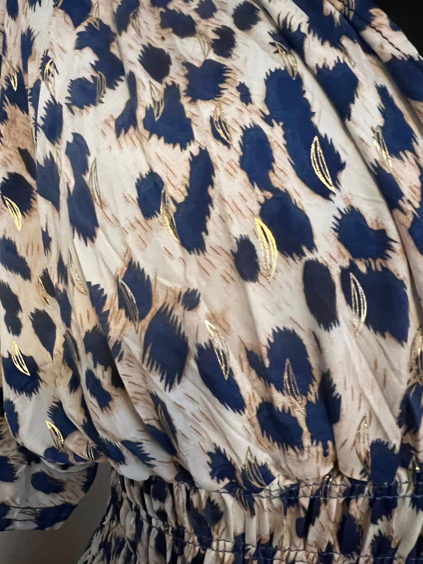 ANIMAL PRINT MAXI DRESS BLUE