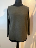 ROUND NECK SOFT JUMPER DARK KHAKI