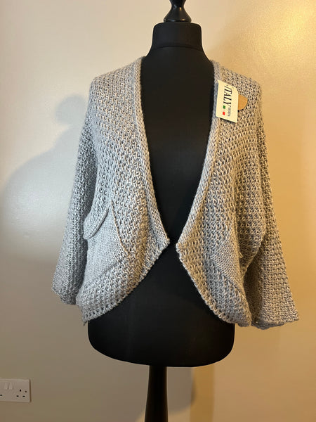 WAFFLE CARDI LIGHT GREY