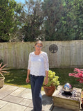 COTTON WIDE LEG TROUSER NAVY