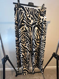 ANIMAL PRINT WIDE LEG TROUSERS BLACK/CREAM