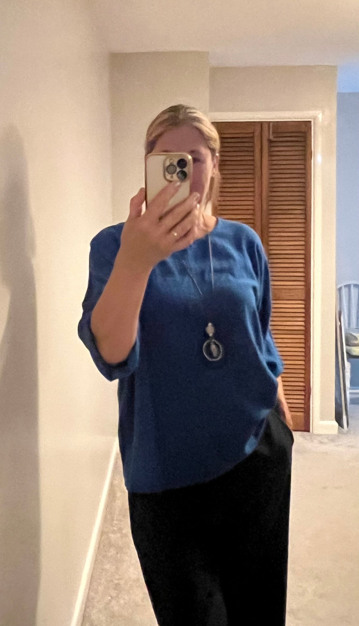 COTTON NECKLACE TOP ROYAL BLUE