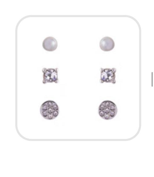 TRIO OF STUD EARRINGS