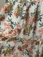 FLORAL PRINT MIDI DRESS WHITE