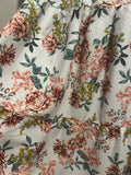 FLORAL PRINT MIDI DRESS WHITE