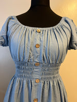 CHAMBRAY MIDI DRESS LIGHT DENIM