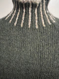 HIGH NECK CONTRAST SOFT KNIT KHAKI