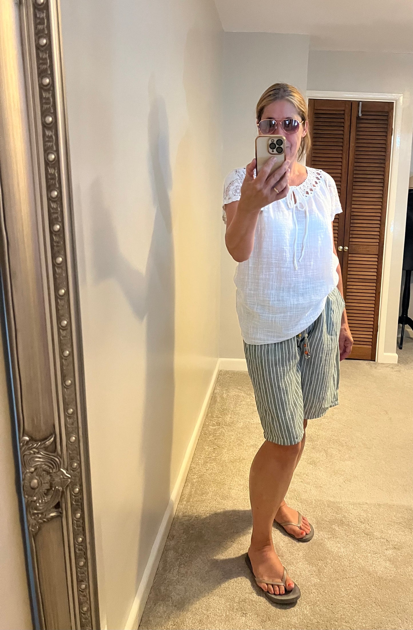 STRIPE SHORTS BLUE/KHAKI