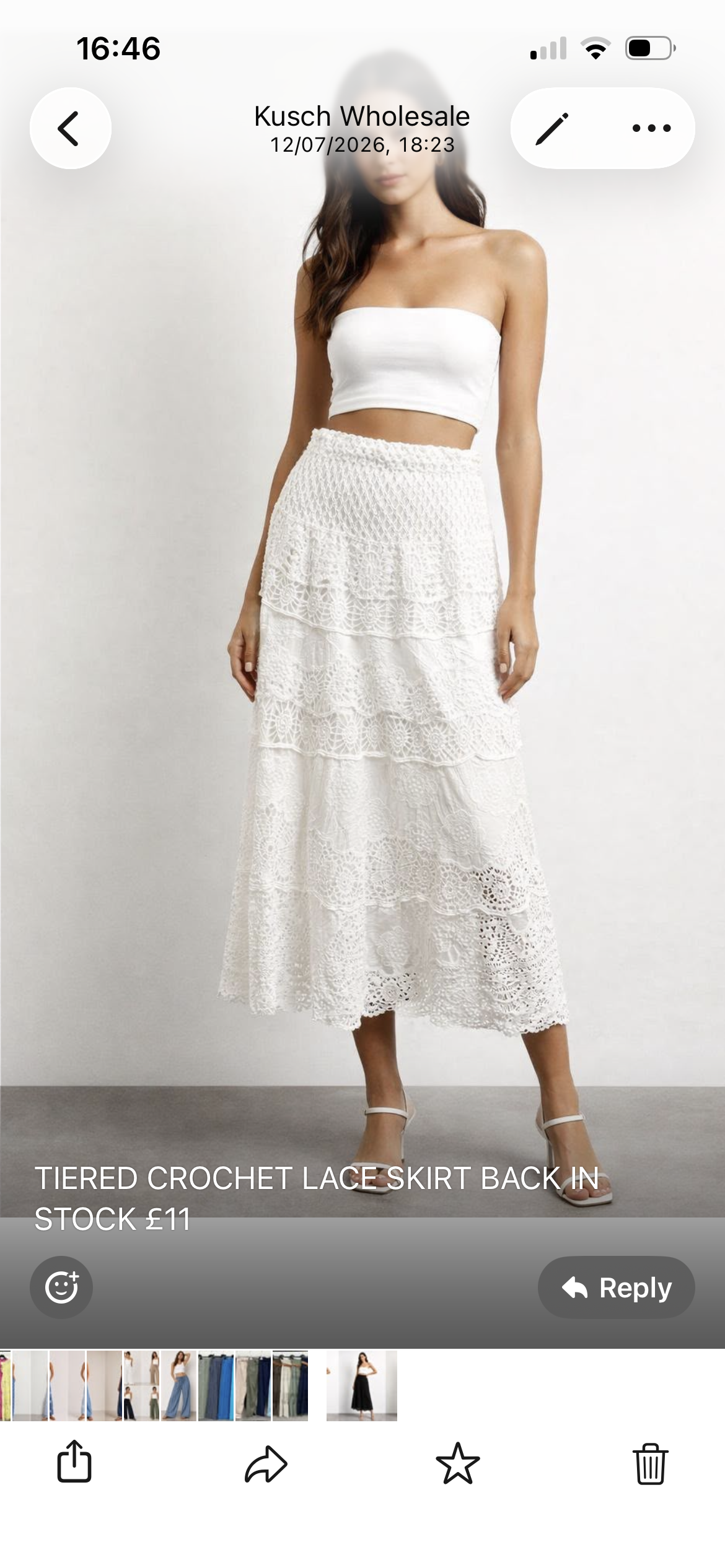 EMBROIDERED LACE AND CROCHET WHITE SKIRT