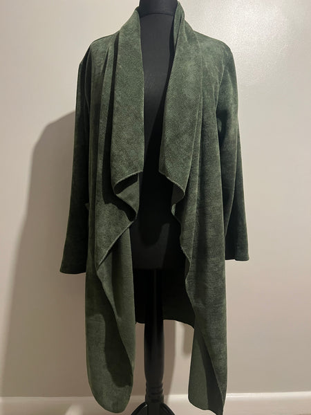 WATERFALL CHENILLE LONG CARDI KHAKI