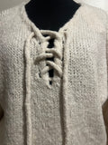 SOFT LACE UP KNIT CREAM