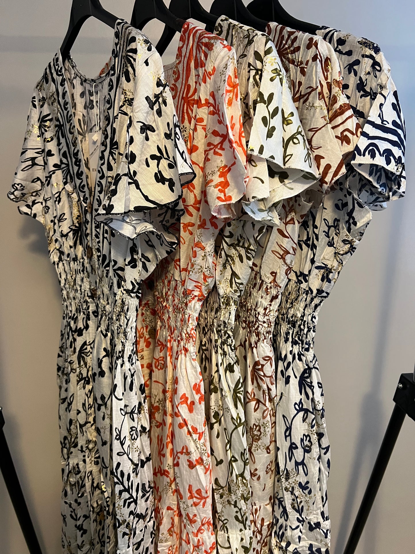 BOHO MAXI LEAF DRESS VARIOUS COLOURS