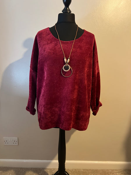 SUPER SOFT CHENILLE TOP WINE