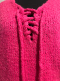 SOFT LACE UP KNIT FUCHSIA