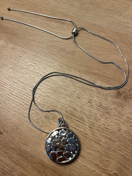 RHODIUM ABSTRACT SILVER PENDANT