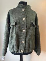 BOUCLE BOMBER JACKET KHAKI