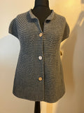 BUTTON SHORT SLEEVE TANK DARK GREY