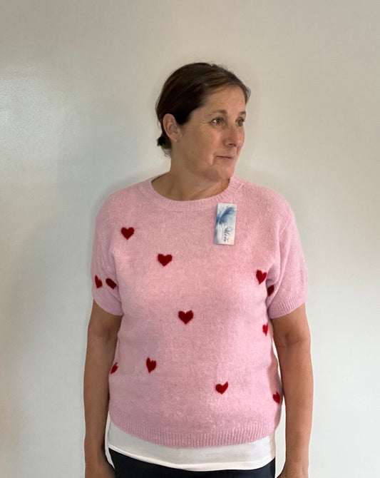 HEART KNIT PINK