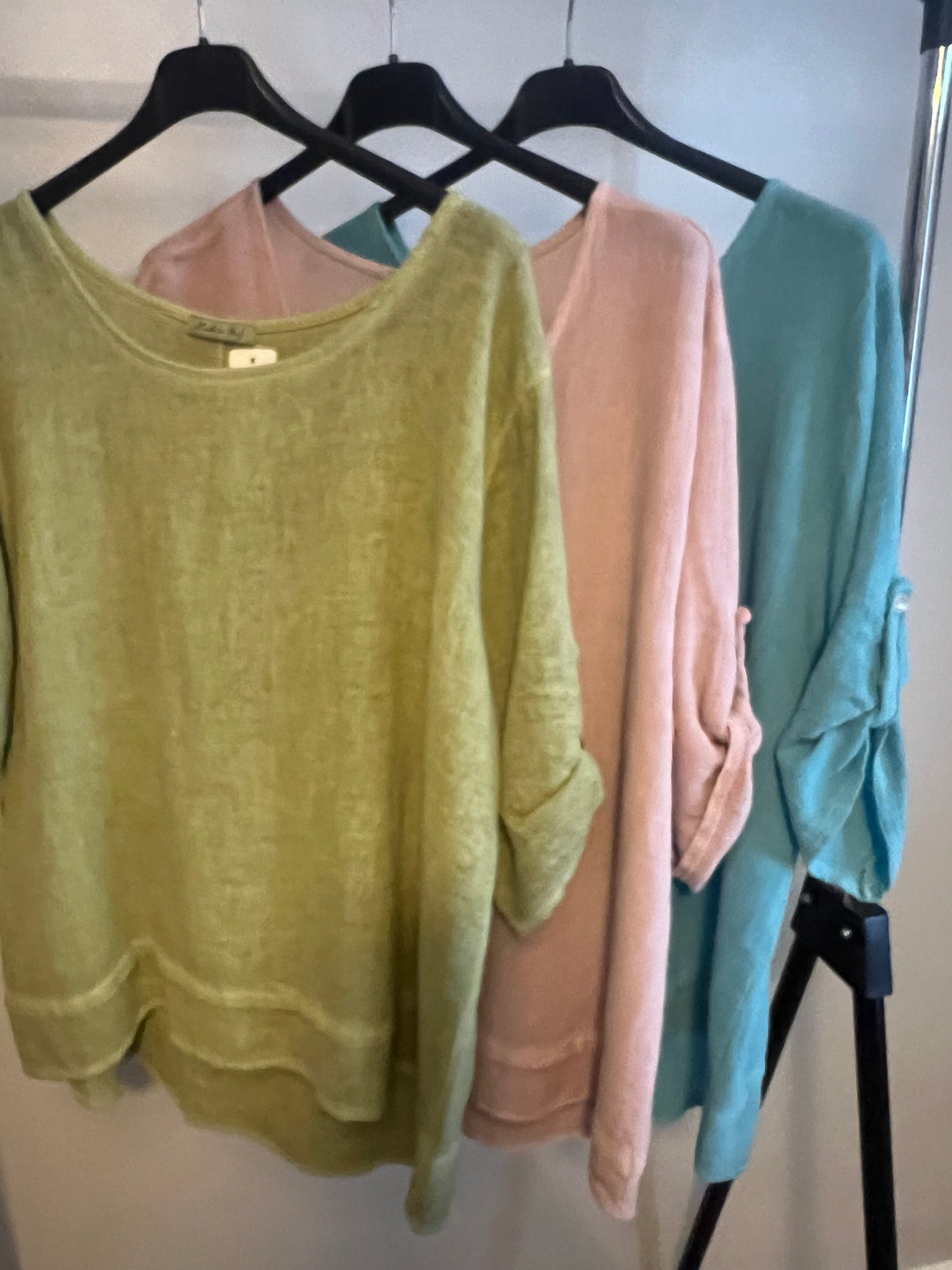 WASHED LINEN TOP LIME