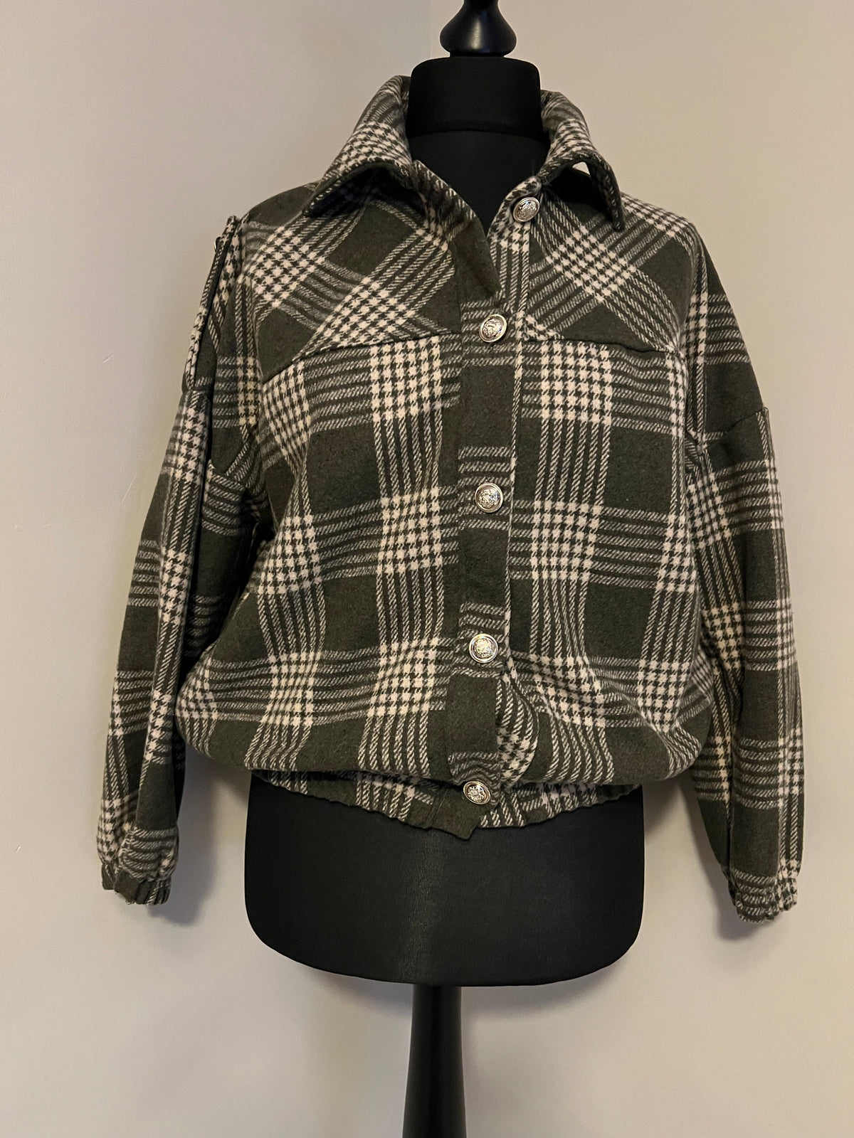 BOMBER JACKET CHECKED PRINT KHAKI/WINE