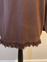 SOFT FRINGE HEM JUMPER CHOCOLATE