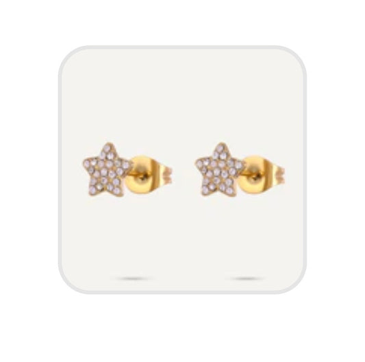 CRYSTAL STAR STUD EARRINGS
