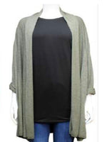 FINE KNIT WATERFALL CARDI IN KHAKI
