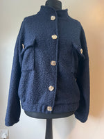 BOUCLE BOMBER JACKET NAVY