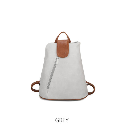 BACKPACK IN LIGHT GREY AND TAN
