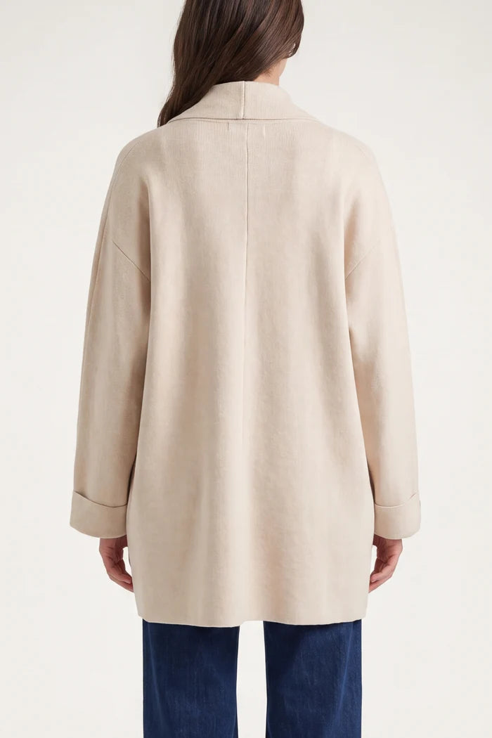 HEAVY KNIT CARDI STONE