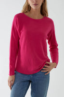 ROUND NECK SOFT JUMPER HOT PINK