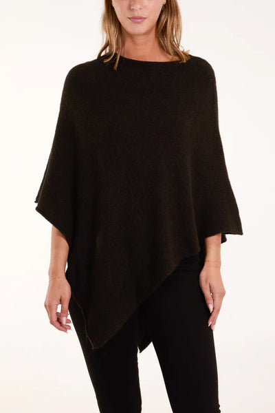 SOFT KNIT PONCHO BLACK