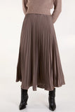 SATIN PLEATED MAXI SKIRT MOCHA