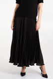 SATIN PLEATED MAXI SKIRT BLACK