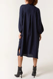 MIDI SHIRT DRESS IN NAVY