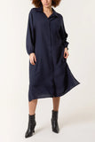 MIDI SHIRT DRESS IN NAVY