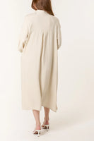 MIDI SHIRT DRESS IN STONE