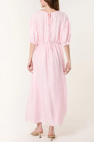 BOHO MIDI DRESS IN SOFT PINK