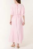 BOHO MIDI DRESS IN SOFT PINK