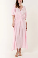 BOHO MIDI DRESS IN SOFT PINK