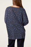 ANIMAL PRINT FINE KNIT NAVY