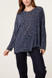 ANIMAL PRINT FINE KNIT NAVY