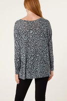 ANIMAL PRINT FINE KNIT IN KHAKI