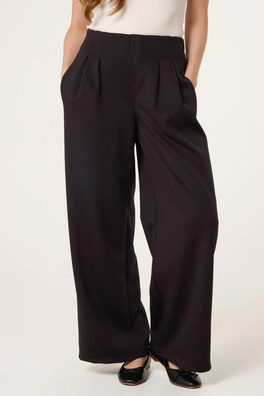 SOFT WIDE LEG TROUSERS NAVY