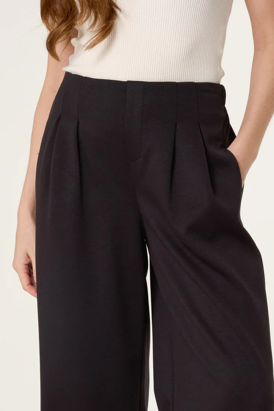 SOFT WIDE LEG TROUSERS NAVY