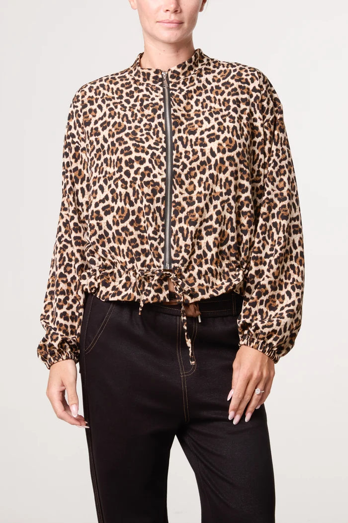 ANIMAL PRINT BOMBER JACKET