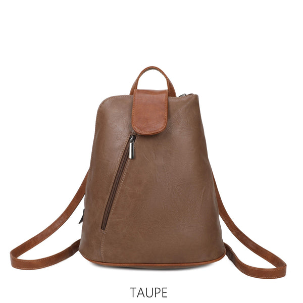 BACK PACK IN TAUPE AND TAN