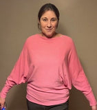 BATWING KNIT ROSE PINK